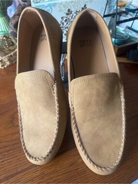 Frye & Co Sloane Men's 13 M Tan Driving Moccasins Venetian Loafers Vegan Leather